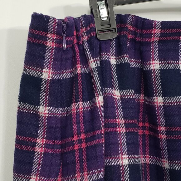 NWT Jessica London Purple Plaid Wool Blend Pencil Skirt Sz 16 Office Academia - Picture 3 of 5